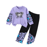 3-10Y Kid Girls Autumn Fashion Suit Printed 2 Pcs Set