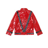 4-12Y Kid Boy Michael Jackson Performance Leather Suit Costume 3 Pcs Set