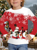 2-12T Kid Girl Cute Casual Fashion Christmas Print Long Sleeve T-shirt
