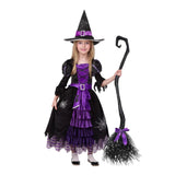 2-8T Kid Girl Halloween Styling Masquerade Witch Dress 3 Pcs