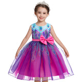 Kid Girls Mesh Print Multi-element Cosplay Princess Dress