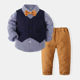 Baby Boys Gentlemen Long Sleeve Three-piece Set