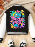 Kids INS Girls Baseball Jacket - Casual Sports School Uniform