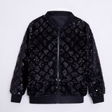 1-12T Kid Baby Boy Girl Plaid Sequined Performance Party Versatile Coats Jacket