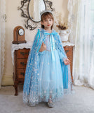 Kid Girl Elsa Girls Princess Cape Frozen Hooded Cloak Shawl Coat