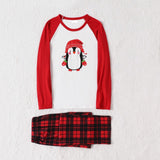 Family Matching Checked Penguin Printed Christmas Pajamas