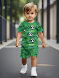 2026 New Sports Style Round Neck Short-sleeved Shorts Set Is Loose and Comfortable