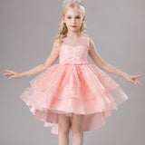 Kid Girl Princess Flower Fluffy Gauze Piano Performance Dresses