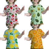 Kid Baby Boy Girl Fun Fruit 3D Digital Printing Casual Short Sleeve T-Shirt