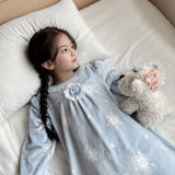 Girls' Home Clothes Princess Elsa Warm and Thick Flannel Princess Pajamas