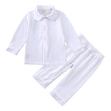 0-12T Kid Baby Boy Girl Golden Velvet Long Sleeve Homewear Pajamas