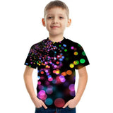 Kid Boy Geometric Graffiti 3D Digital Printing Casual T-shirt