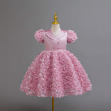 Kid Baby Girl Evening Light Luxury Niche Pink Host Performance Dress
