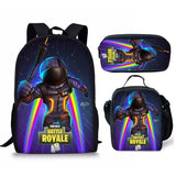 Fortnite 3pcs Set Backpack Student School Bags