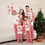 Family Matching Snowman Deer Letters Stripes Christmas Parent-child Pajamas