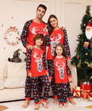 Family Matching Alphabet Snowflake Deer,Christmas Parent-child Loungewear Pajamas