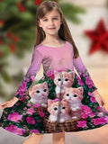 Girls Dress Romantic Color Playful Cartoon Cute Girls Dress