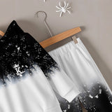 1-8Y Baby Kid Boys Hooded Fashion Trend Gradually Starry Sky Suit 2 Pcs Set