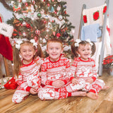 Family Matching Christmas Red and White Contrasting Parent-child Pajamas Loungewear