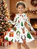 3-12Y Kid Girl Christmas 2026 Autumn Winter Long-sleeved Dresses
