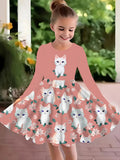 2-10T Kid Girl Fake Personalized Long-sleeved Swing Fashion Trend Dresses