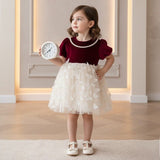 Kid Baby Girl Spanish Summer Puff Bubble Sleeves Dress