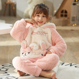 Kid Baby Girl Pajamas Autumn Winter Velvet Home Coral Pajamas