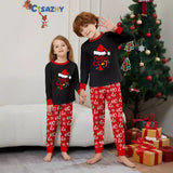 Family Matching Christmas Letters Snowflake Parent-child Printed Loungewear Pajamas