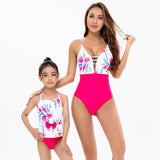 Parent-child swimsuit women's print one-piece bikini sexy family mother and daughter swimsuit