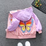 Medium and Large Girls Butterfly Jacket Children's Clothing Boys Fried Street Foreign Style Jacket Hooded