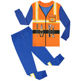 2-12T Kid Halloween Boys Glow Skeleton Pajamas 2 Pcs Set
