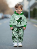 Autumn New Comfortable Casual Boys' Animal-patterned Hooded Sweatshirt and Long Pants