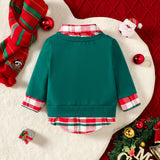 Baby Girl Boy European American Autumn Christmas Plaid Sweatshirts