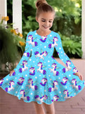 Christmas Crew Neck Dress Girls Korean Version Fashion Foreign Style Long Sleeve Snowflake