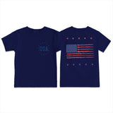 Kid Boy Girl USA Independence Day Printed Crew Neck Short Sleeve T-Shirt
