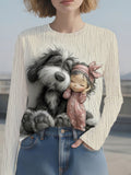 2-10T Kid Baby Girl Fashion Versatile Digital Printing Shirts