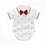 Baby Boy Summer Gentleman Suit  Bow Tie Climbing  5 pcs Sets