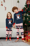 Family Matching Christmas Parent-child Santa Claus Snowflake Letter Print Loungewear Pajamas