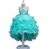 Kid Girls Bronzing Embroidery Trailing Performance Dress