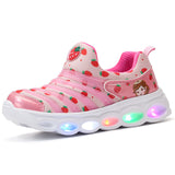 Kid Boys  Spring Autumn LED Luminous Mesh Sneakers Light Up Shoes