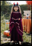 Halloween Costume Kids Vintage Court Style Vampire Witch Costume Little Red Riding Hood