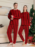 Family Matching Red and Black Plaid Christmas Parent-child Loungewear Pajamas