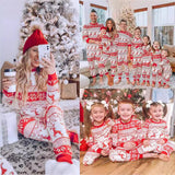 Family Matching Christmas Red and White Contrasting Parent-child Loungewear Pajamas