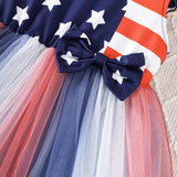 Kid Baby Girl Summer Independence Day Mesh Dress