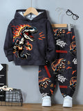 New Trendy Children's Fashion Casual Spider Hooded Sweatshirt Two-piece Set