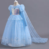 Kid Baby Girl Snow Ice Princess Aisha Long Sleeve Cinderella Dress