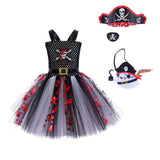 1-6T Halloween Kids Baby Girl  Pirate Mesh Cosplay Dresses