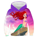 1-12T Kid Baby Girl Mermaid 3D Digital Printing Hoodie