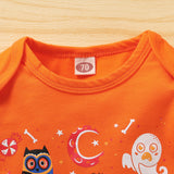 Happy Halloween Baby Pumpkin Print Lettering Harmonic 2 Pcs Set