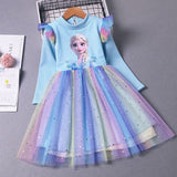 Kid Girl Aisha Princess Rainbow Poncho Dresses